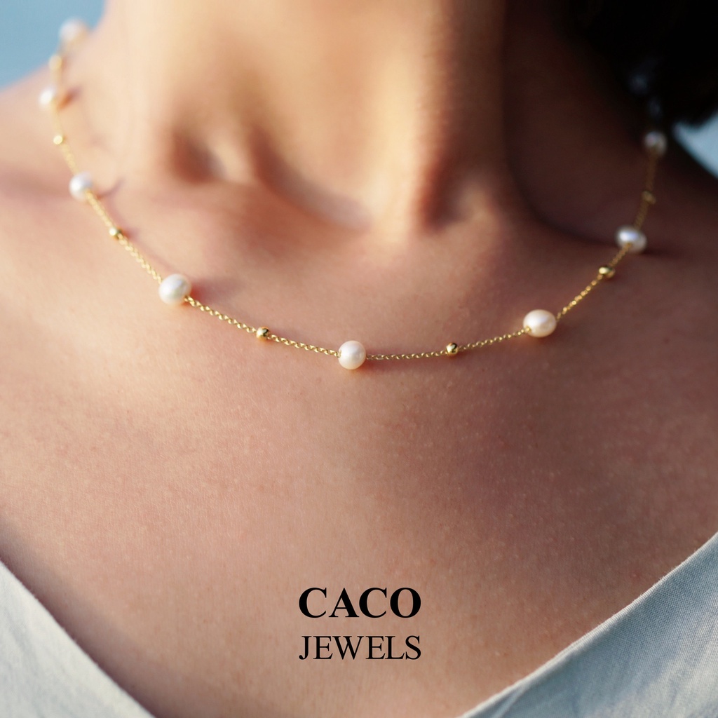 Image of CACO Freshwater Pearl Necklace 18K Gold Plated ”Galaxy” (1 Piece) #0