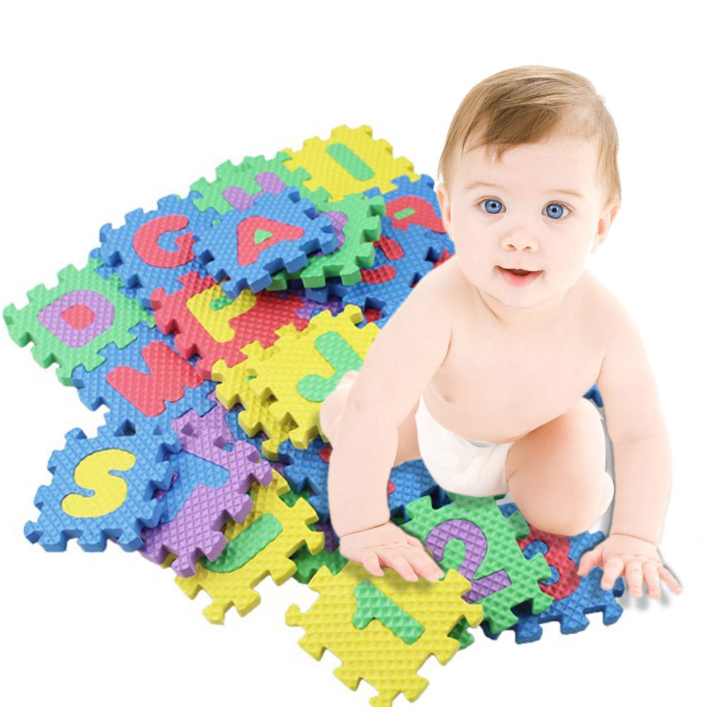 Sperrins Safety Soft EVA Alphabet Number Puzzle Jagsaw Foam Play Mat Baby Children Kids Playing Pad Toys For Baby Infant Classroom Toddlers Kids Gym Workout