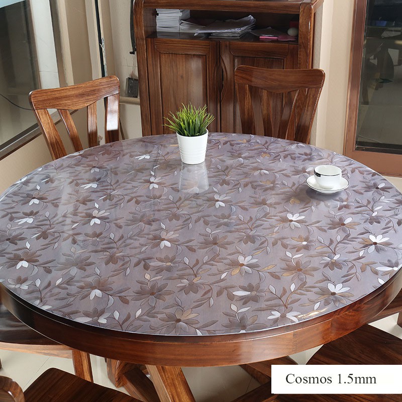 1 5mm Round Pvc Tablecloth Table Cover, Glass Table Covers Dining Room