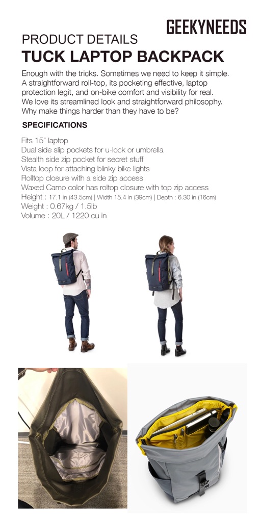 bike light loop backpack
