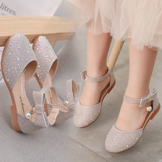 Crystal Girl Princess Flat Shoes Kids Shoes Sweet Soft Bottom Princess Shoes for Party