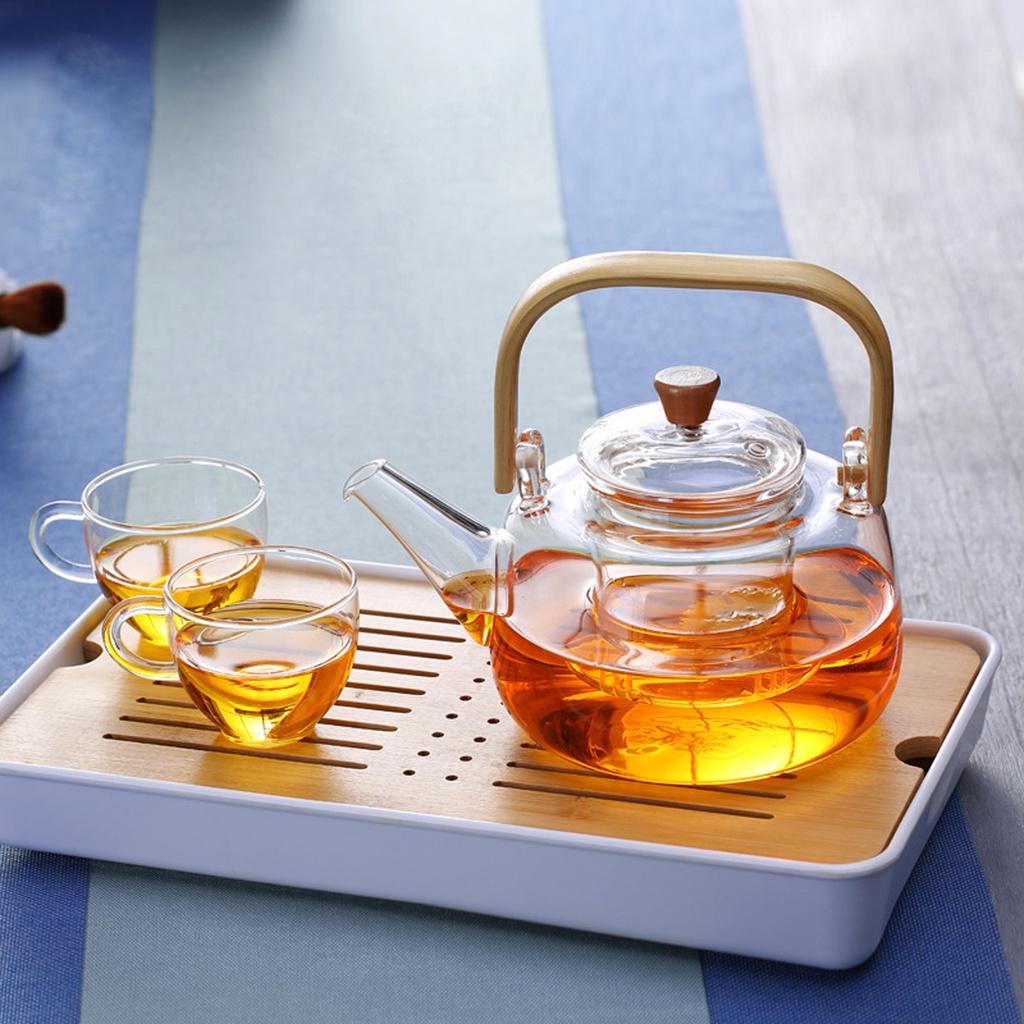 Stovetop Glass Teapot, Hand Blow Glass Teapot, Removable Infuser Tea