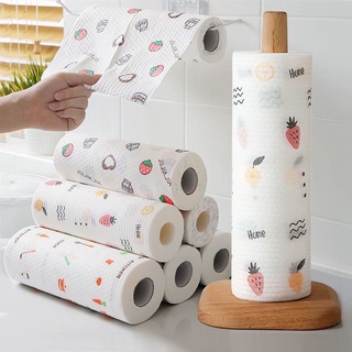 50PCS/Roll Reusable Cleaning Cloths Lazy Rag Absorbent Wet Dry Washable Disposable Dish Paper Towel Cloth Roll Kitchen Cleaning towel