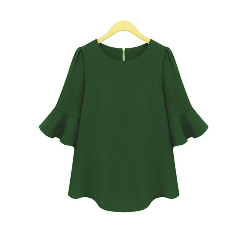 green peplum blouse