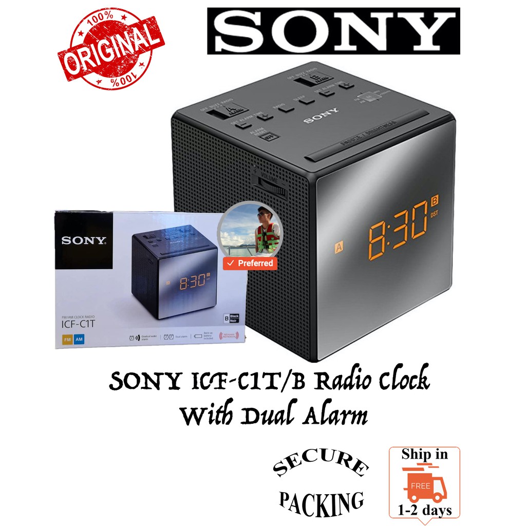 Sony ICFC1T/B Radio Clock With Dual Alarm Shopee Singapore