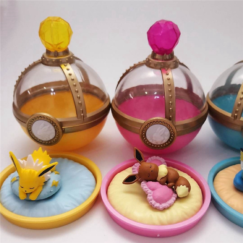 Creative Fashion Action Figure Decoration Toy Water Stone 4pcs Set Pokemon Ball Sleeping Eevee Family Pikachu Shopee Singapore - roblox pokemon advanced water stone