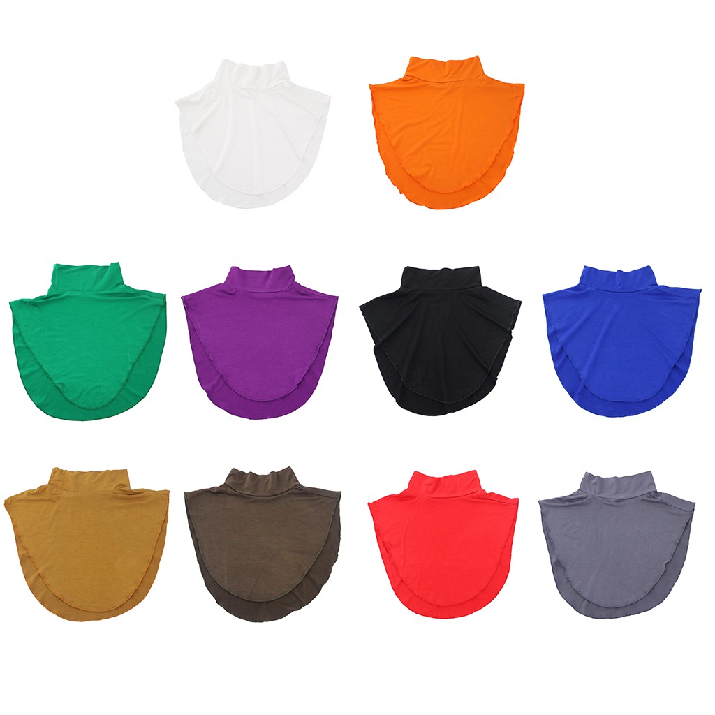 Ladies Solid Modal Faux Turtleneck Dickey Collar Hijab Neck Cover