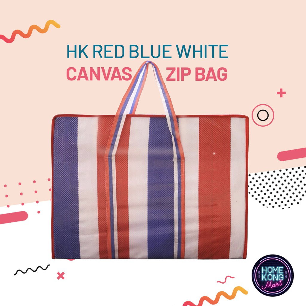 Hong Kong Red White Blue Tricolor Nylon Bag l 香港红白蓝胶袋 Shopee Singapore