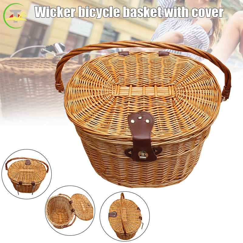 wicker basket leather straps