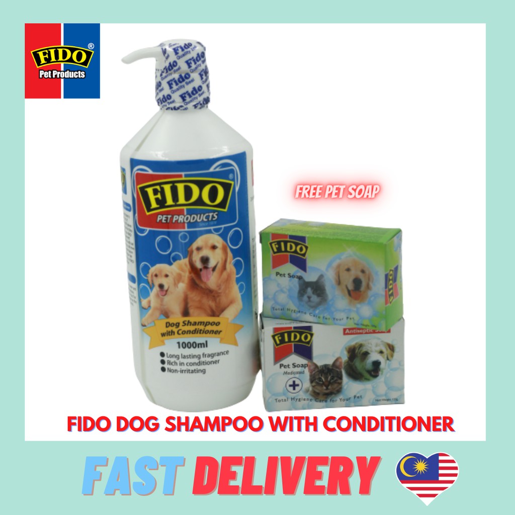 FIDO SHAMPOO DOG SHAMPOO 1000ML Nonirritating Conditional Shampoo Long