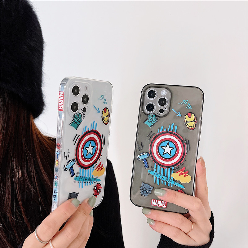 Iphone 12 Pro Max Marvel Side Print Tpu Case Iphone 11 Pro Max Xs Max 78 Plus X Xr 12 Mini Se2 Colorful Transparent Soft Apple Phone Case Shopee Singapore