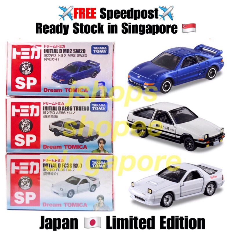 Ready Stock Dream Tomica Initial D Series Japan 7 11 Toyota Mr2 Sw Mazda Fc3s Rx 7 Toyota Ae86 Trueno White Shopee Singapore
