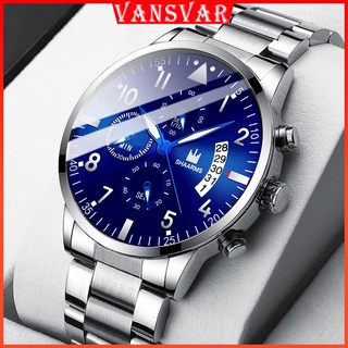 SHAARMS Men Watch Men Business Date Calendar Watches Fashion Stainless Steel Male Quartz Wrist Watches