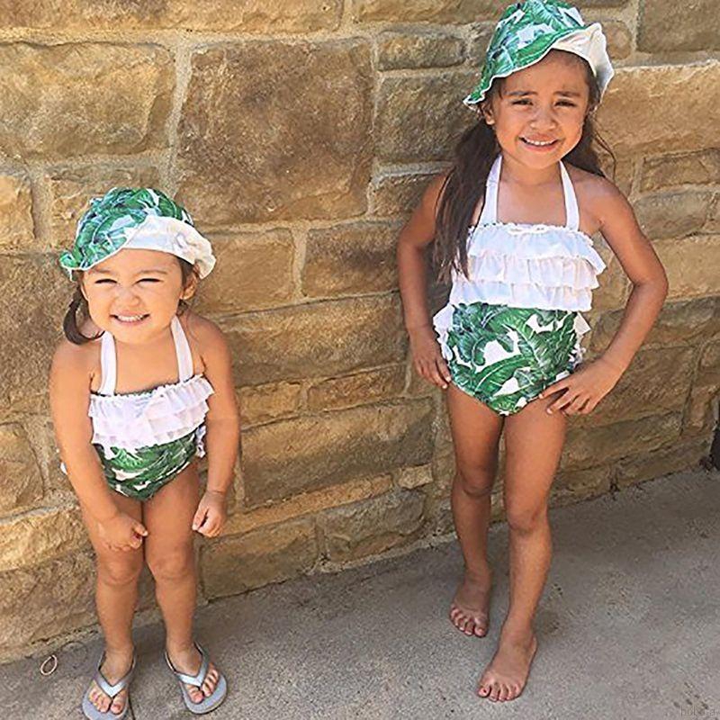 baby girl swimsuit and hat