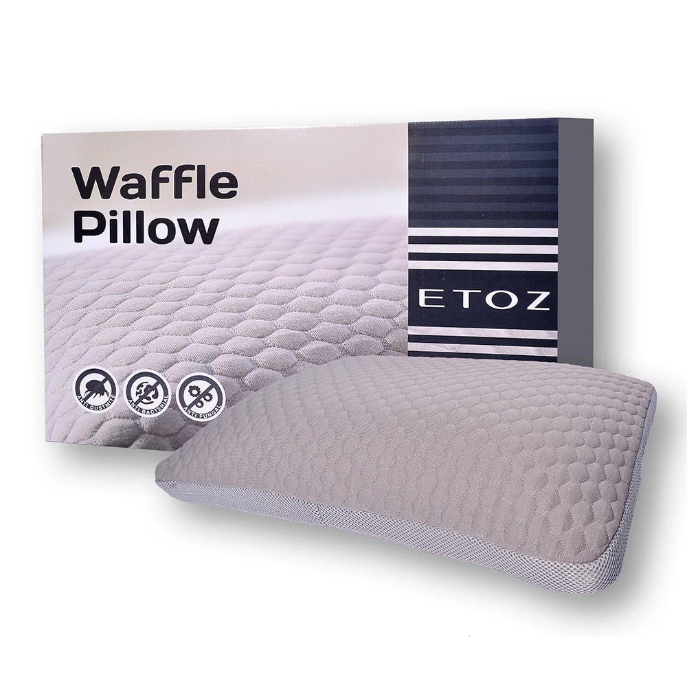 ETOZ Extra Firm Memory Foam Bamboo Charcoal Pillow (Waffle Pillow
