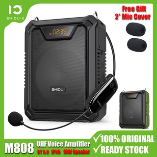 SHIDU M808 UHF Wireless Voice Amplifier Portable 18W Bluetooth Speaker Wireless Mic Waterproof with 2500mAh PA Systems Speaker for Teachers Classroom Meetings and Outdoors