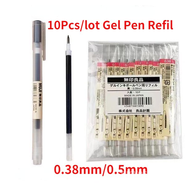 muji pen 10Pcs MUJIs Gel Pen Refill 0.38mm/0.5mm Gel Ink Ballpoint ...