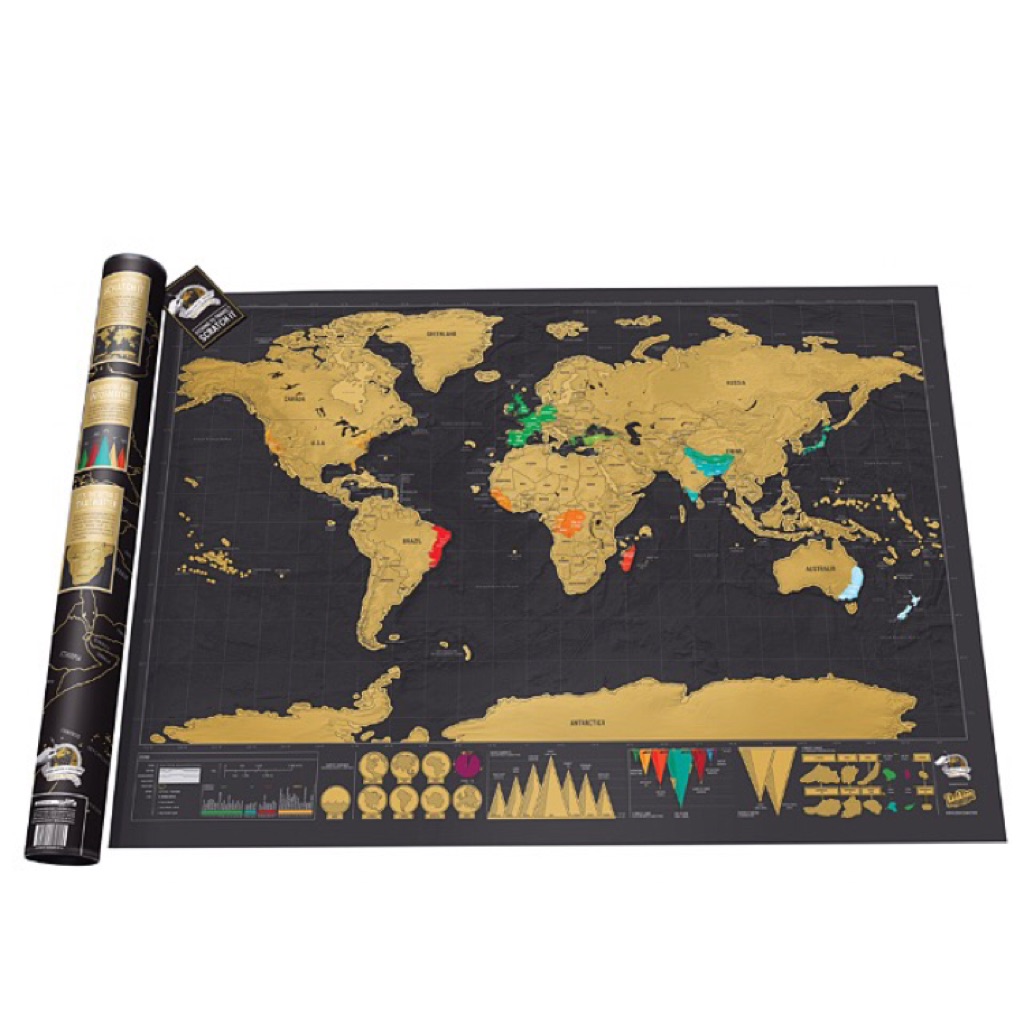 Where To Buy Scratch Map In Singapore Scratch Off Travel Map Deluxe (Black) | Shopee Singapore