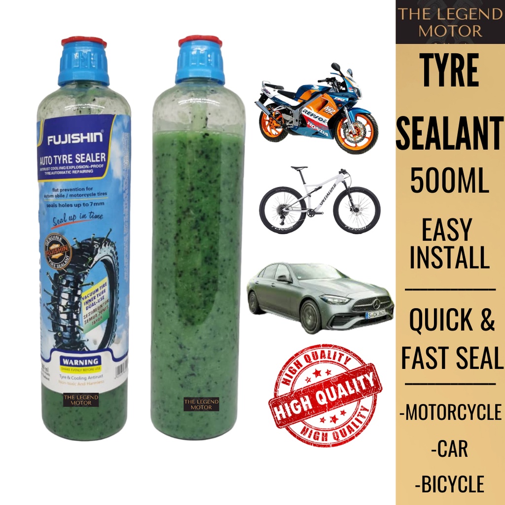 500ml Tyre Sealant Tubeless Ubat Tayar Sealer Tiubless Tayer Gam Gum Tire Air Water Seal Anti Rust Karat Repair Kit Shopee Singapore