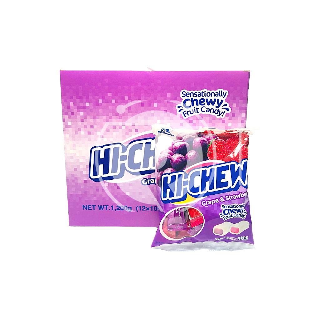 HiChew Grape and Strawberry Japan Candies Candy (100g x 12 Packs
