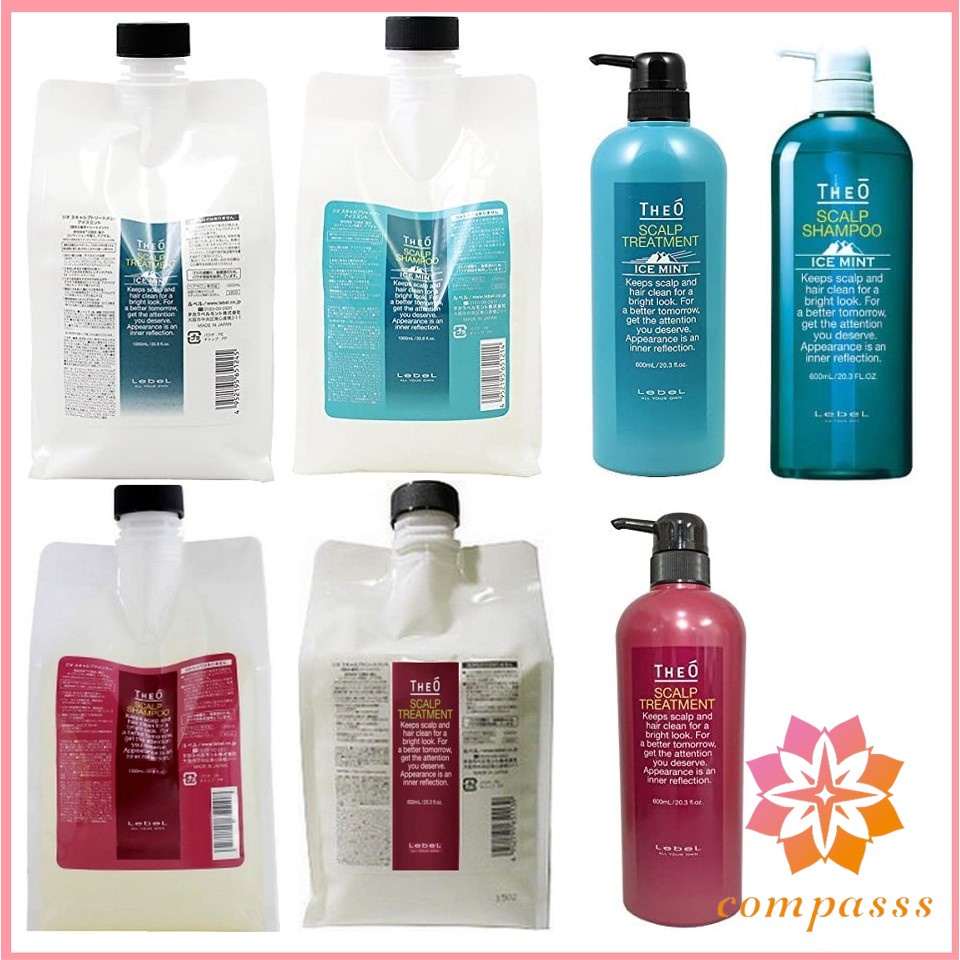 Lebel THEO SCALP 1000ml 600ml SHAMPOO & TREATMENT ICE MINT Lebel THEO ...