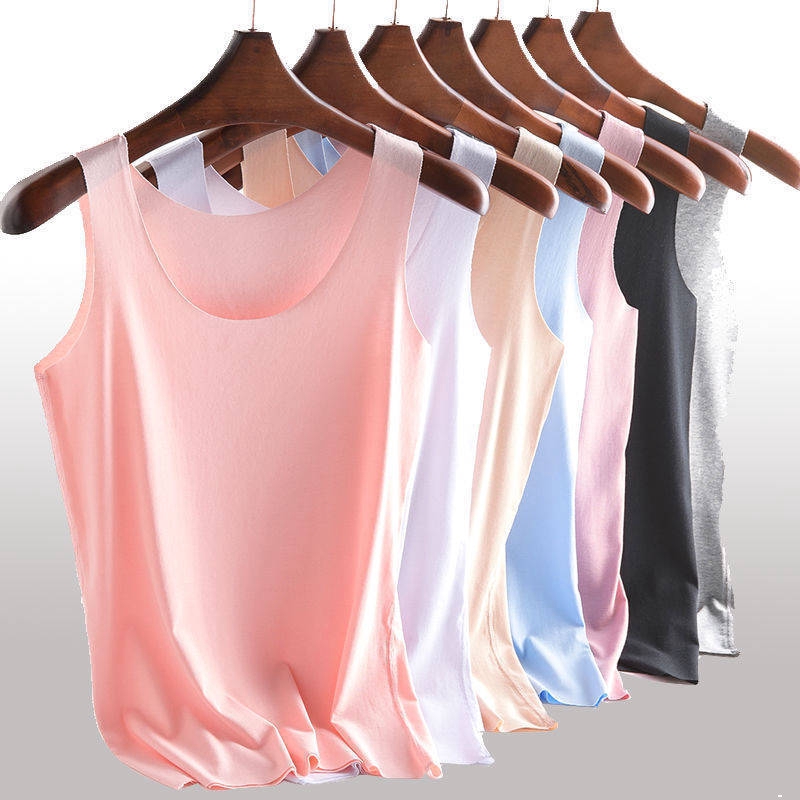 women singlet plus size M -3XL Ice silk tank top seamless vest singlet ...