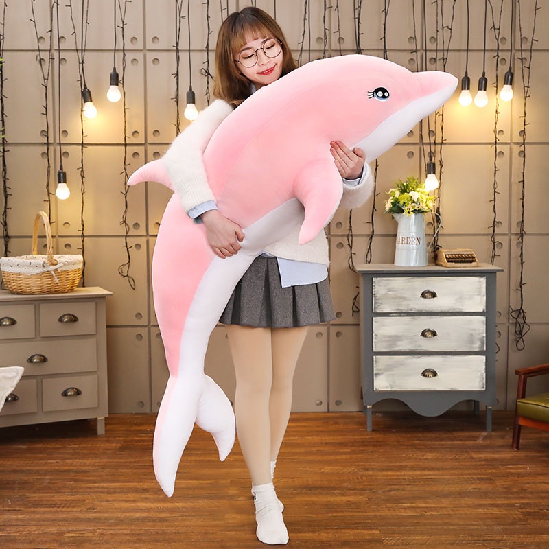 100/120/140/160cm Stuffed Toy Animal Pink Blue Dolphin Sea Life Fish Plush  Toy Doll Christmas Birthday Valentine Holiday Gift | Shopee Singapore