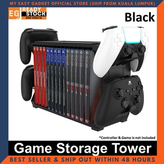 Universal Game Discs Storage Tower Holder Rack Controller Organizer for PS5 / Xbox / Nintendo Switch Game Accessories