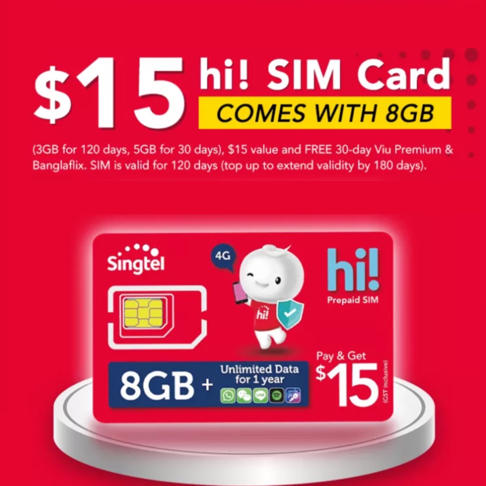 Sgd15 Hi Sim Card Sim Card To Be Registered Within 7 Days Shopee Singapore