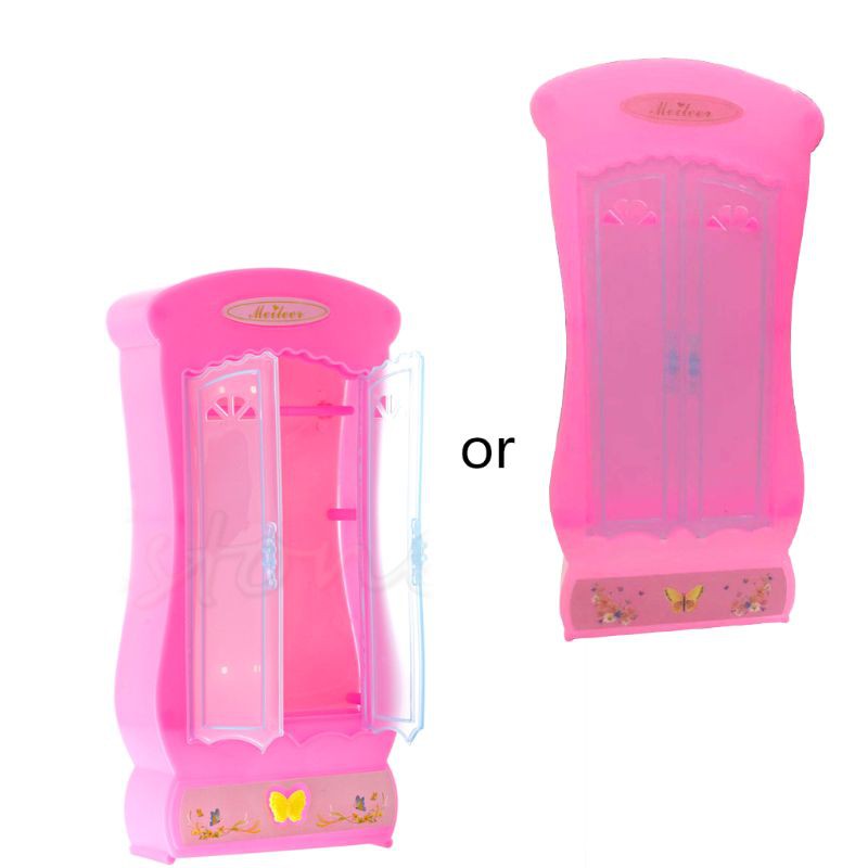 Pink Wardrobe Barbie Doll Toy Princess Bedroom Furniture