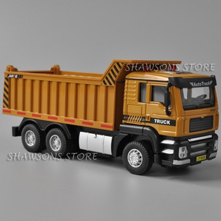 1:50 Scale Diecast Metal Construction Vehicle Model Dump Truck Tipper Pull Back Toy With Sound & Light