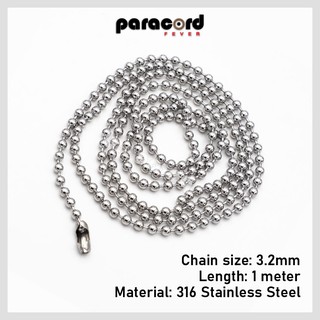 Shop Malaysia 1 Meter Military Army Tag Stainless Steel Ball Pendant Chain Necklace Rantai Askar Shopee Singapore