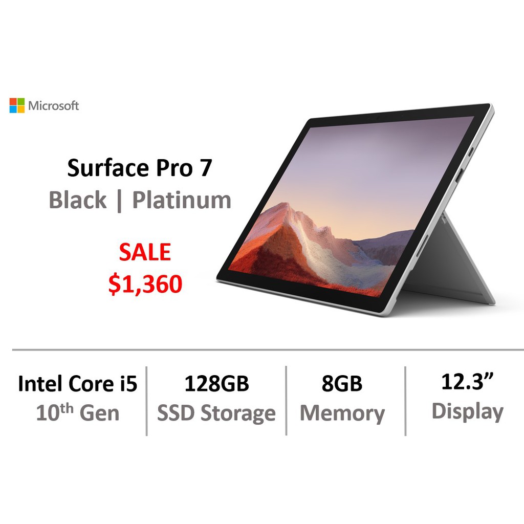 Microsoft Surface Pro 7 Intel Core I5 8gb Ram 128gb Ssd Shopee Singapore