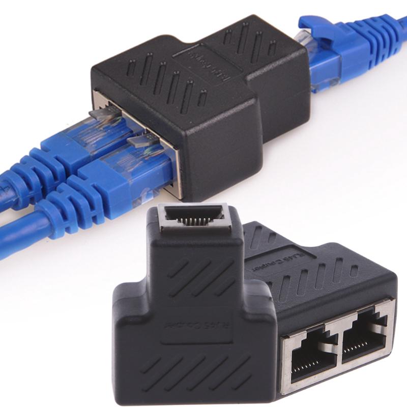 1 To 2 Ways LAN Ethernet Network Cable RJ45 Female Splitter