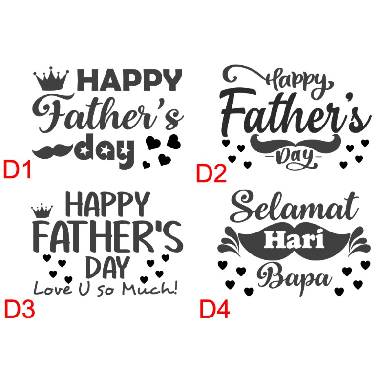 Shop Malaysia Vinyl Balloon Sticker Happy Father S Day Selamat Hari Bapa Sticker Belon Shopee Singapore