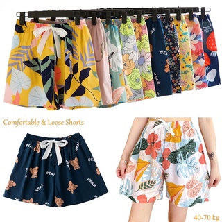 38 Style Korean Version Printed Loose Casual Wide-Leg Shorts Pajama Pants Women's Comfortable Floral Home Wear Shorts 2022 Summer New