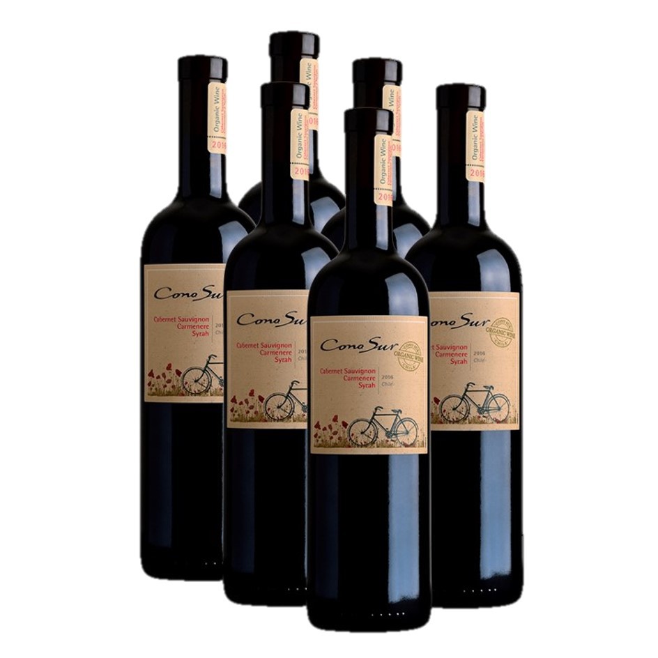Cono Sur Organic Cabernet Sauvignon Carmenere Syrah 750ml 6 Bottles Big Wine Chile 2132