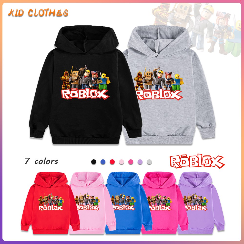 Ready Stock New Game Roblox Kids Cartoon Clothes 3 15y Children Girls Hoodie Boys Hoodies Long Sleeve Sweatshirt Clothing Shopee Singapore