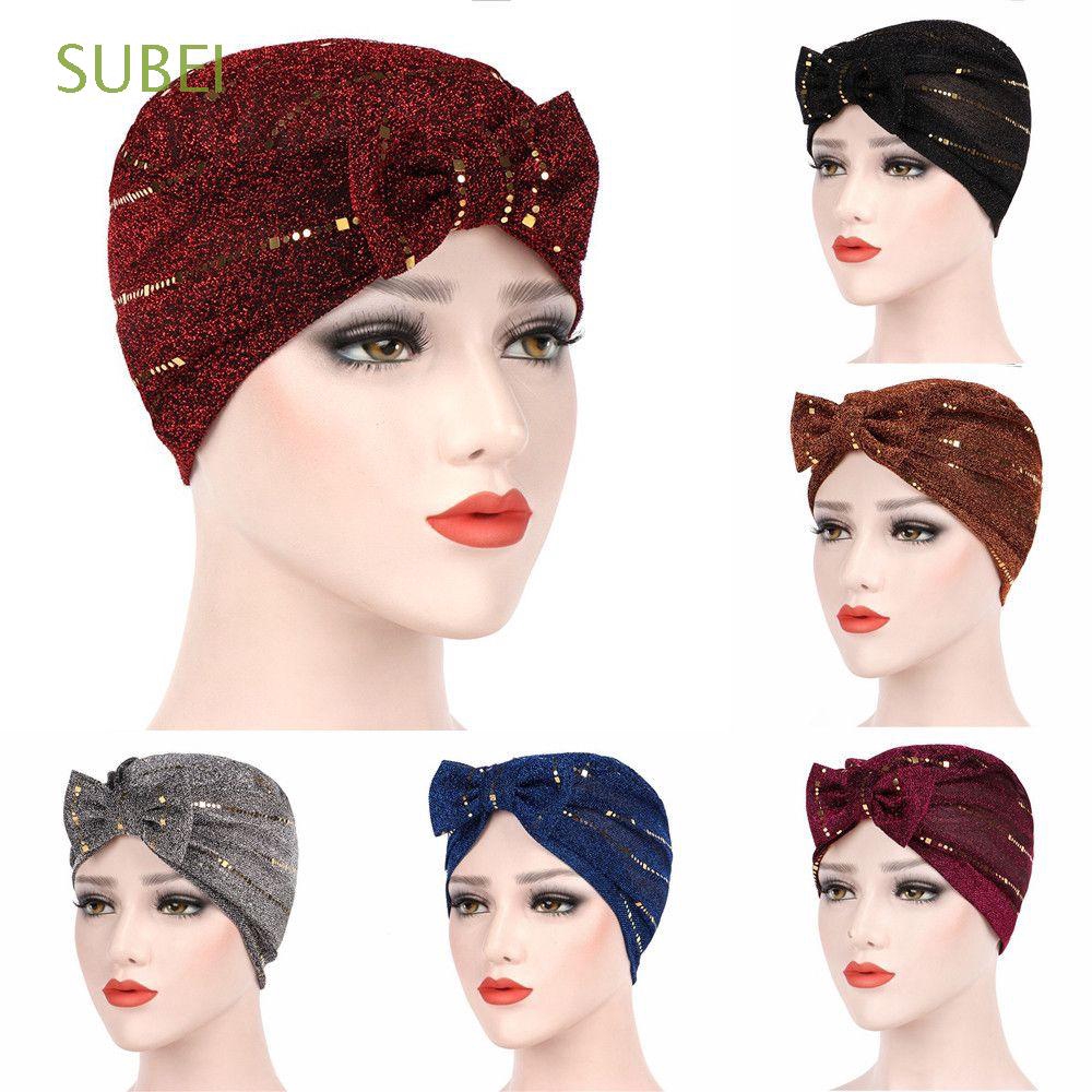 Head Cover Women S Fashion Bowknot Muslim Bonnet Head Wraps Indian