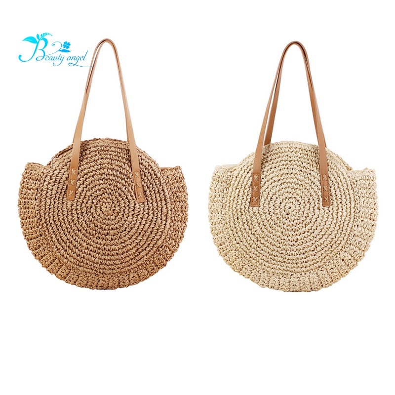 circle rattan purse