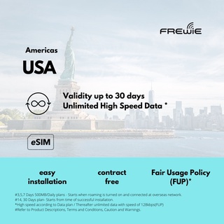 Unlimited* United States of America (USA) eSIM Data Roaming (*FUP) | QR delivered via email