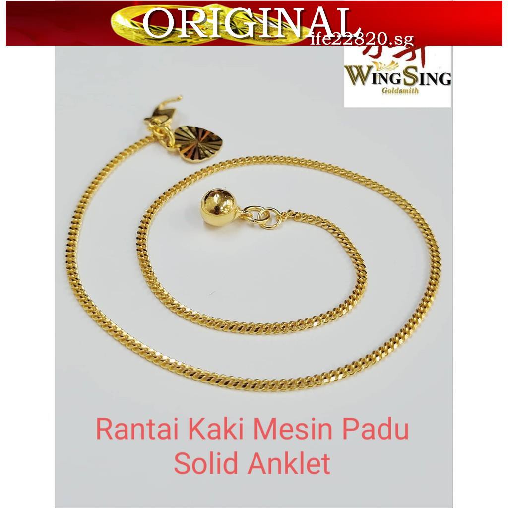 Original 916 Gold Solid Machine Leg Chain Rantai Kaki Mesin Padu Emas 916 Shopee Singapore