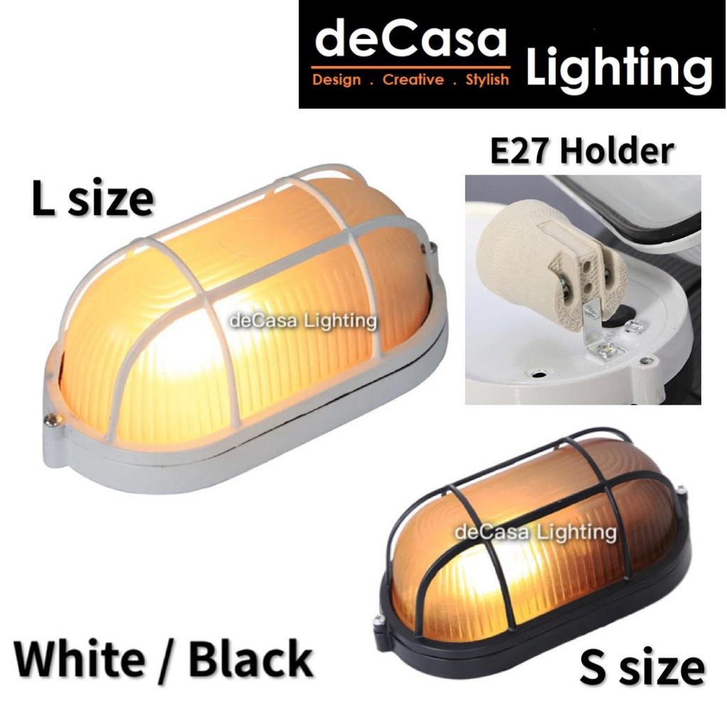 DECASA S / L Size Bulk Head Ceiling / Outdoor Wall Light ...