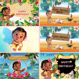 Moana Birthday Backdrop Hawaiian Luau Photography Backdrops Baby Girl Aloha Party Background Decoration Photobooth Custom Name Photo Shopee Singapore