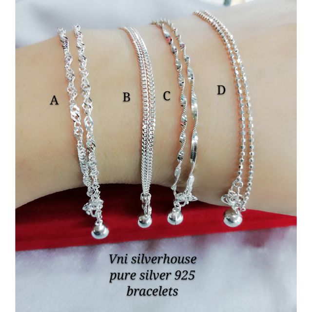 Shop Malaysia Silver 925 Adults Bracelet L17 19cm Adult Hand Bracelet Nn Women S Hand Chain Foot Chain Shopee Singapore