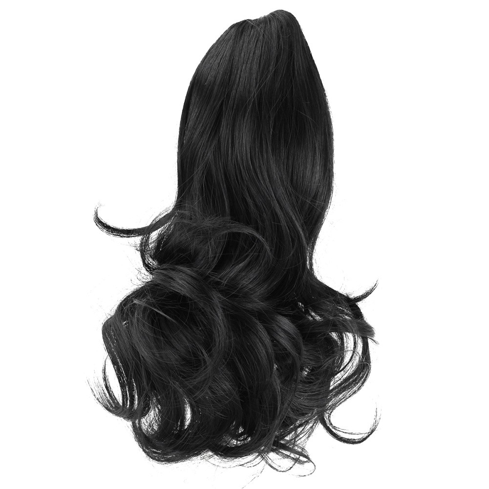 Women Ladies Hairpiece Short Wavy Curly Claw Ponytail Clip On Hair