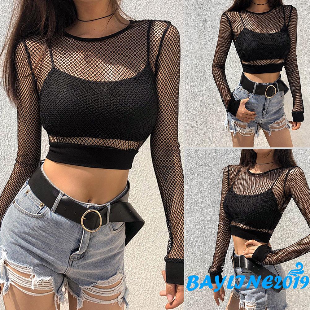 mesh sheer crop top