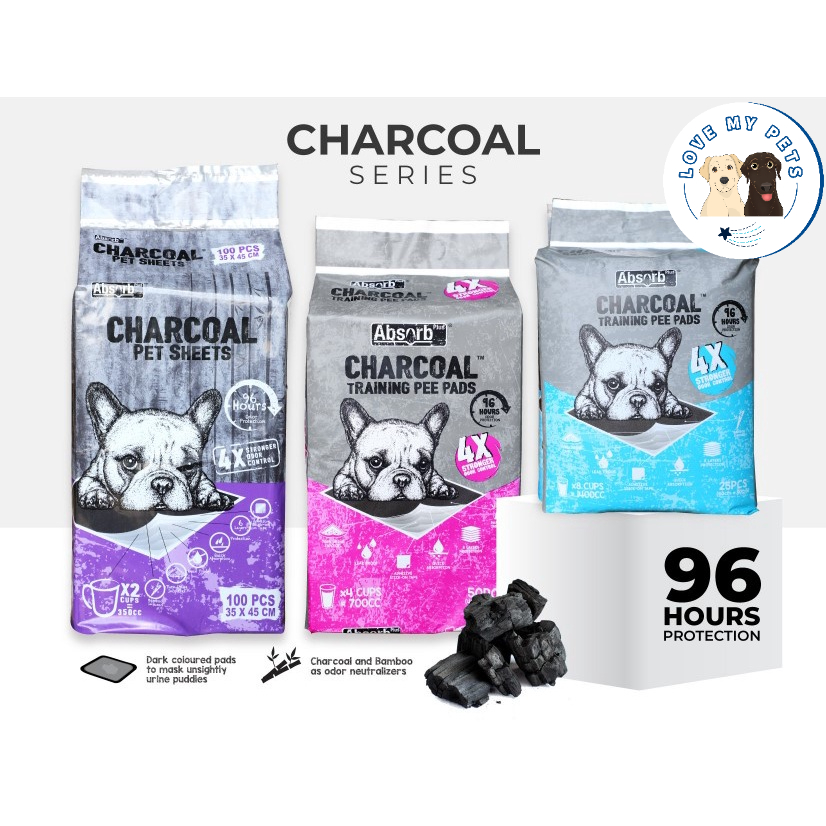 [Bundle Deal] Absorb Plus Charcoal Pet Sheets Pee Pad S/M/L Shopee