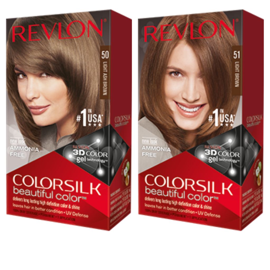 2 box x Revlon Coloursilk Hair Dye Hair Colour Light Brown ...