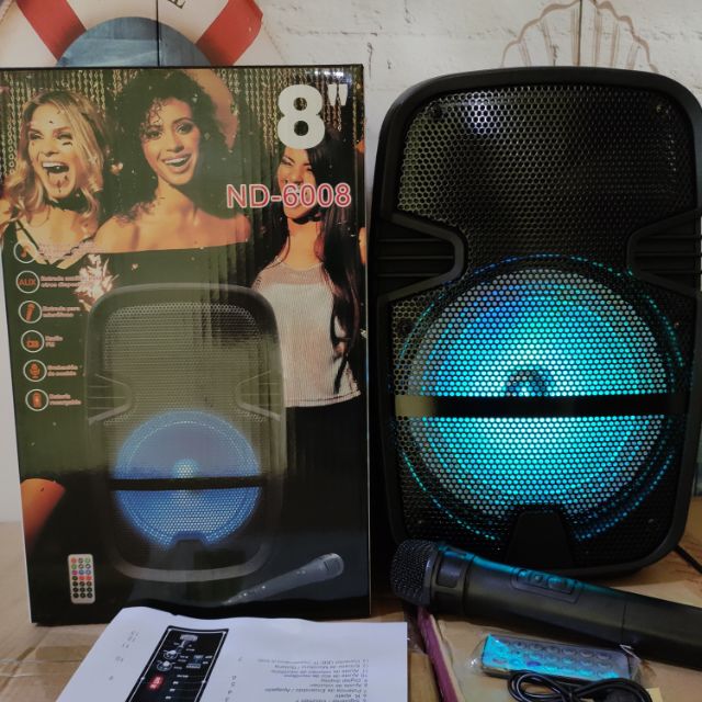 portable bluetooth speaker with wireless microphone